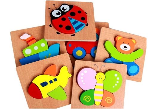 Encajes de madera con figuras
