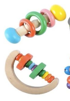 Sonajeros de madera de colores